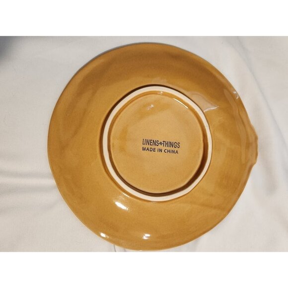 Vintage Linens N Things Embossed Tan Leaf Salad Plates x2 - Picture 9 of 9